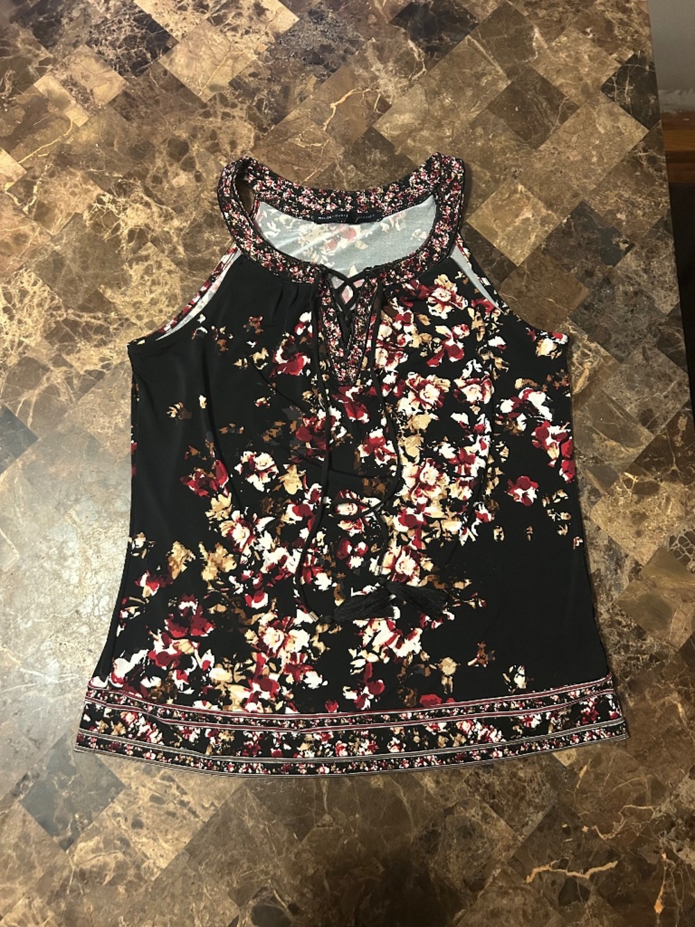 White House Black Market Floral Tank Top